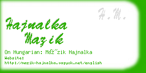 hajnalka mazik business card